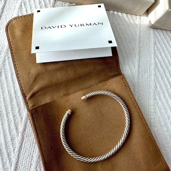 BRAND NEW David Yurman Cable Bracelet Sterling Silver with 18K Yellow Gold 4mm - Picture 1 of 9